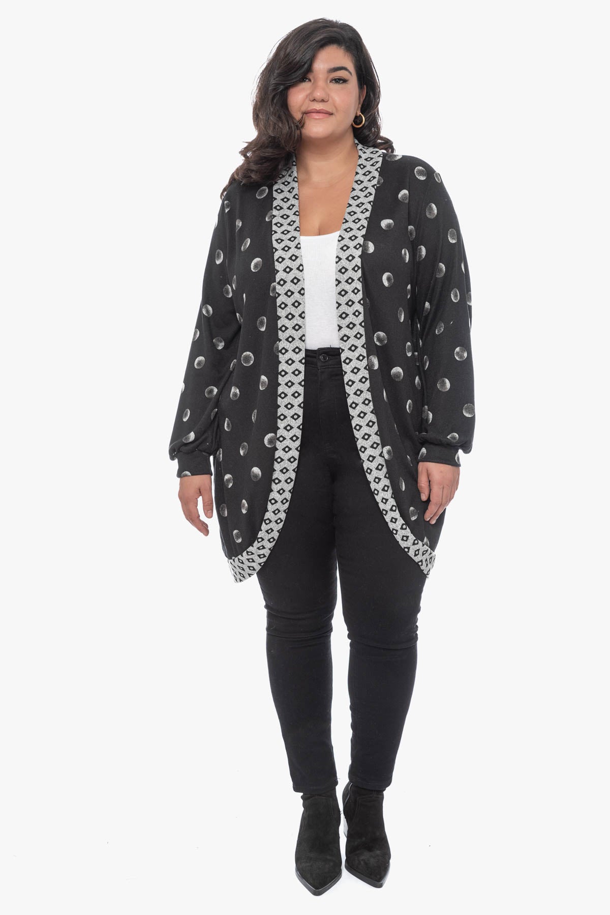 Plus size polka dot cardigan hotsell