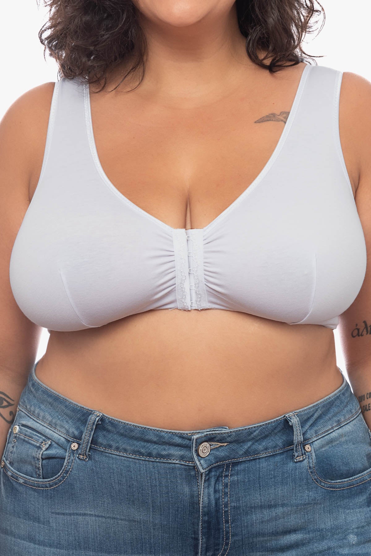 HOOUDO Front Fastening Bras for Women Plus Size Comfortable Seamless  Underwear Non Padded Wirefree Sleep Bras Wide Strap Older Lady Post Surgery  Crop Top Bra Khaki - ShopStyle
