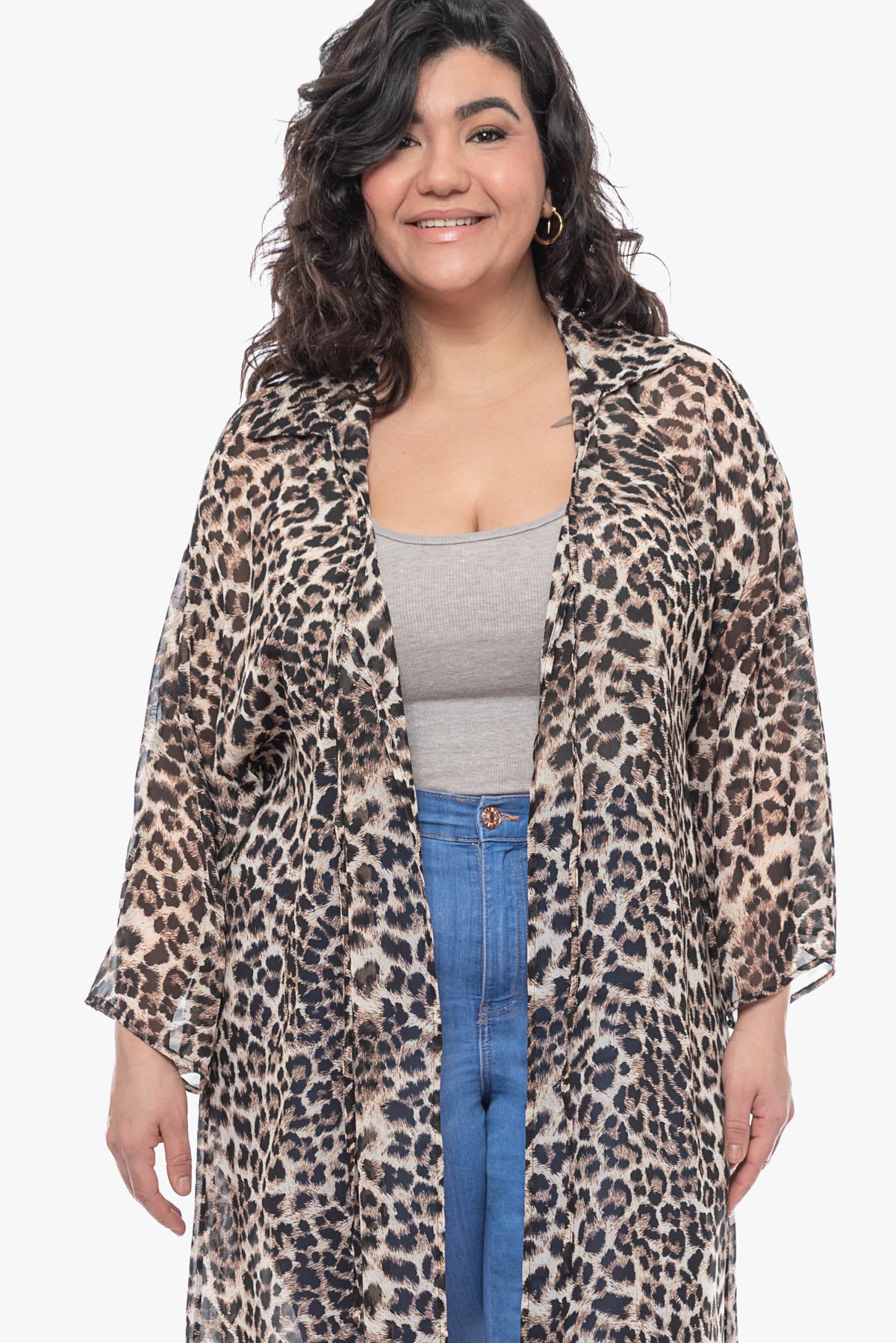 HAZEL cheetah print kimono