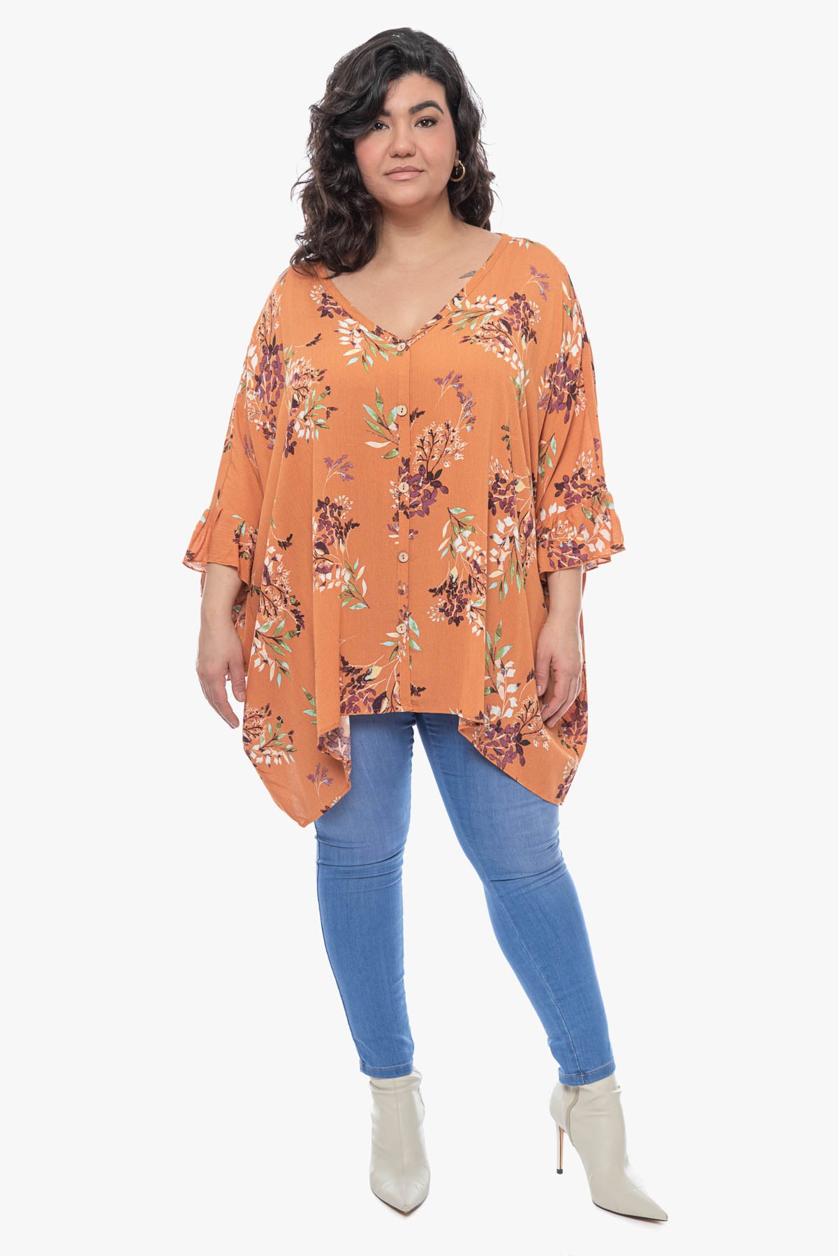 CHRISTEN leaf printed tunic