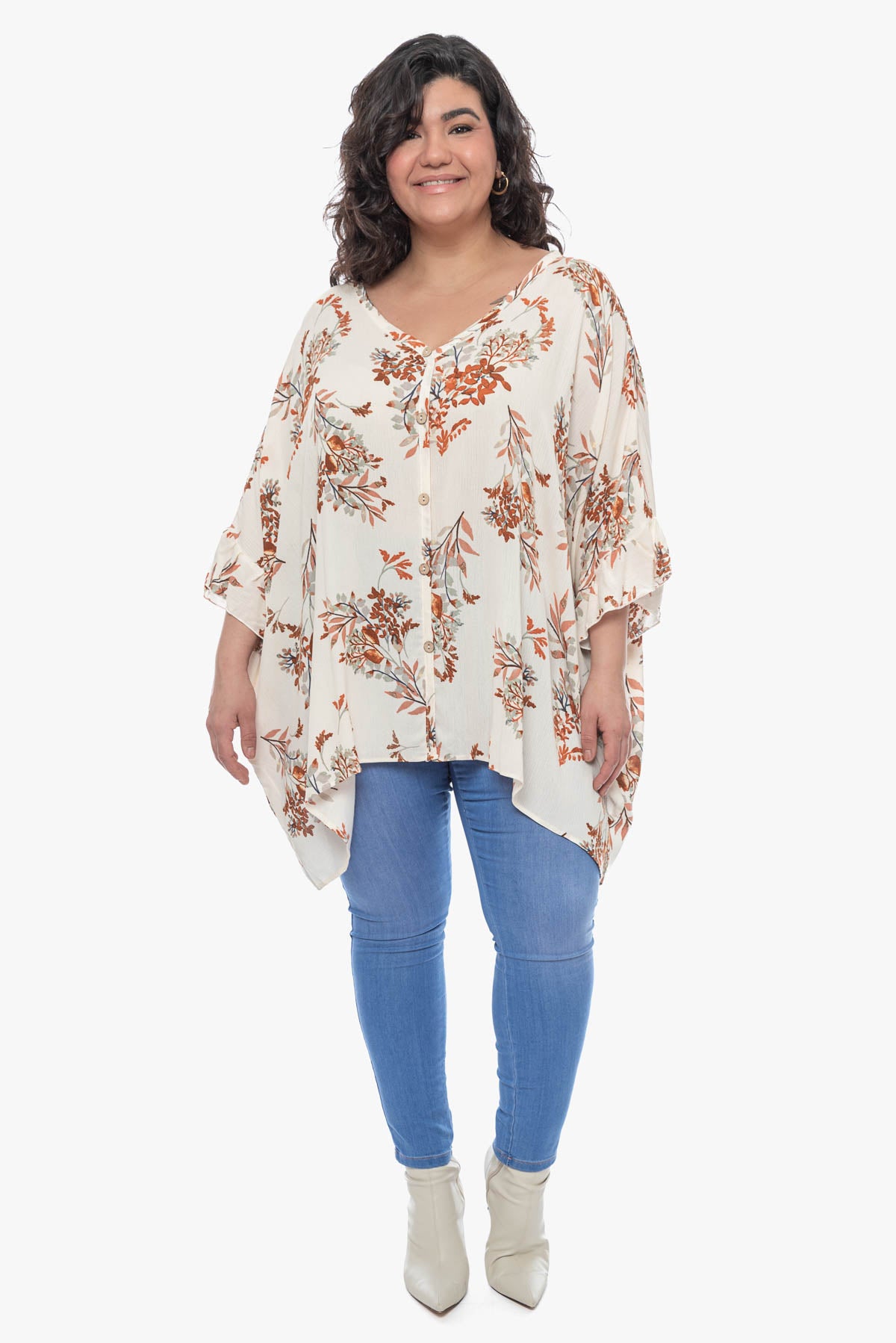 CHRISTEN leaf printed tunic