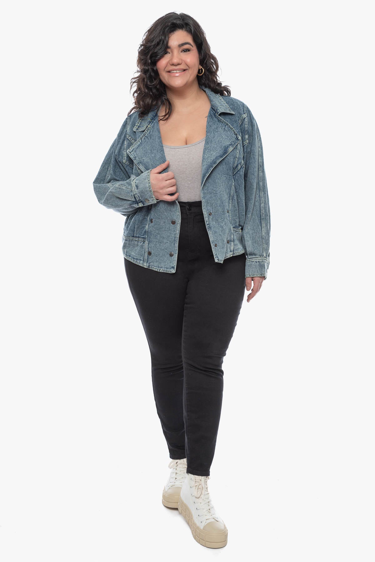 LORETTA washed denim jacket